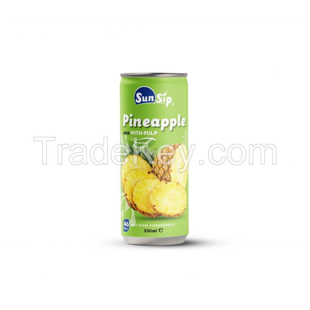 Sunsip 100% pineapple juice drink with PULP 330ml