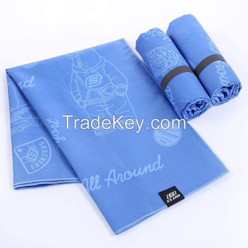 Custom Logo Embossed Microfiber Sports Towel Outdoor Towel Fast Drying Good absorbent with Custom Mesh Bag