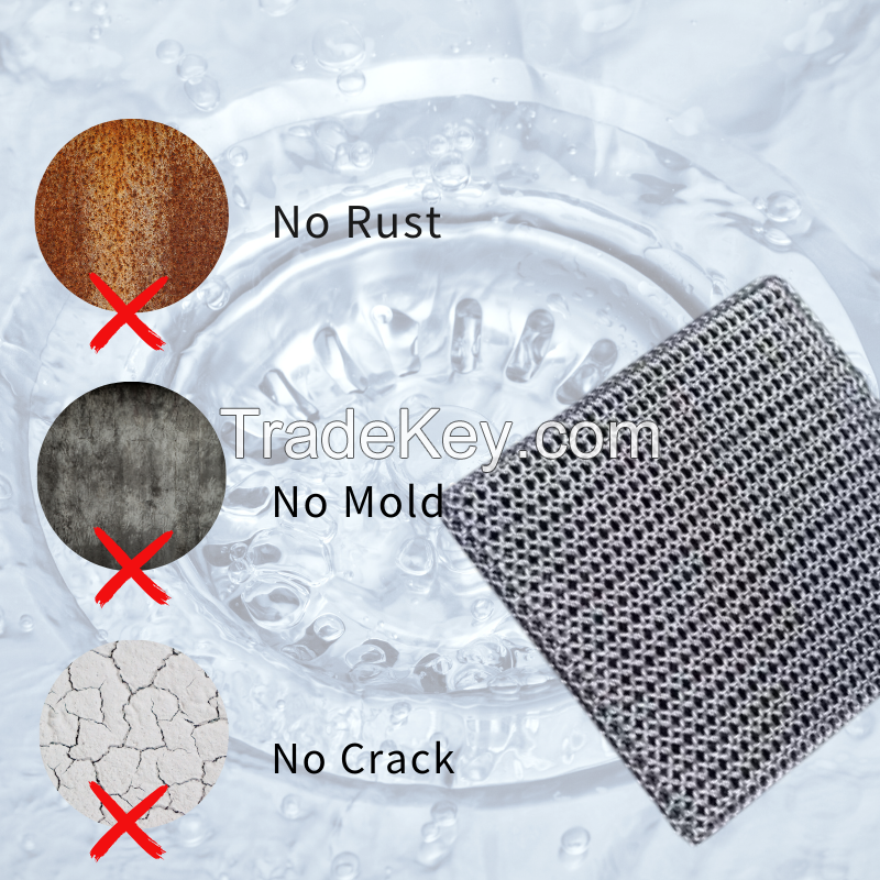 Chainmail scrubber with silicone