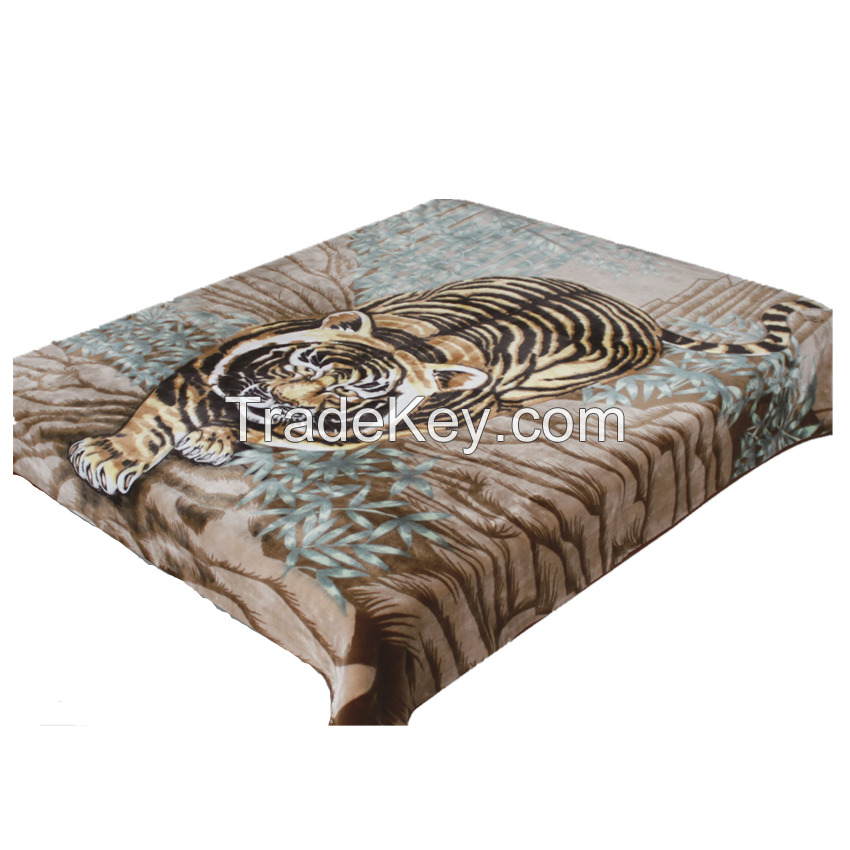 Wholesale Polyester Super Soft Cozy Raschel Mink Blanket for dubai Luxury Gift Raschel Blanket for Winter