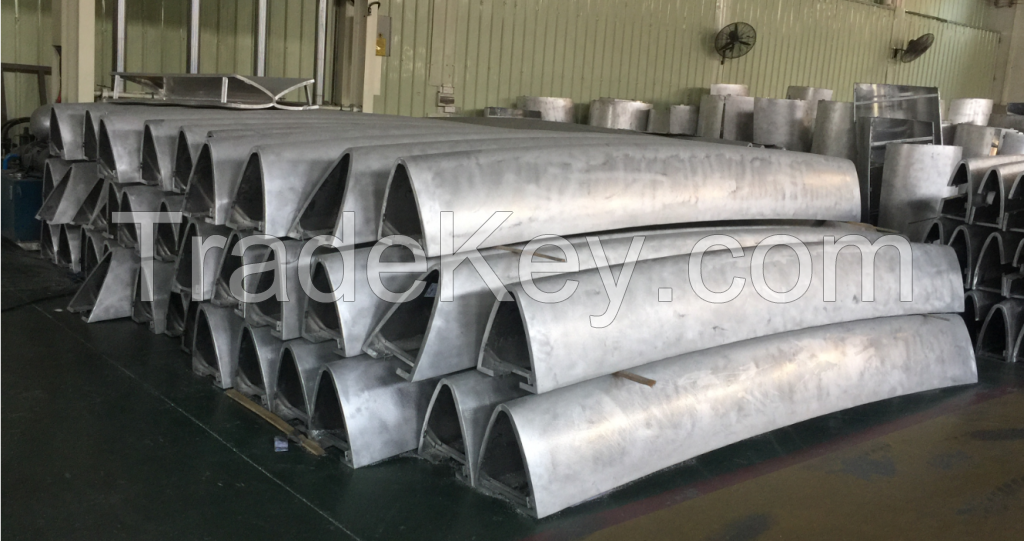 Curved aluminum plate