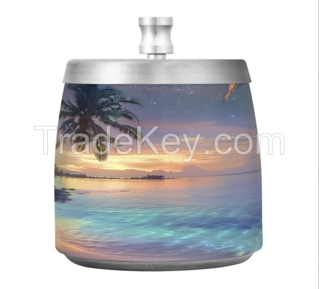 Customizable Stainless Steel Lidded Ashtray