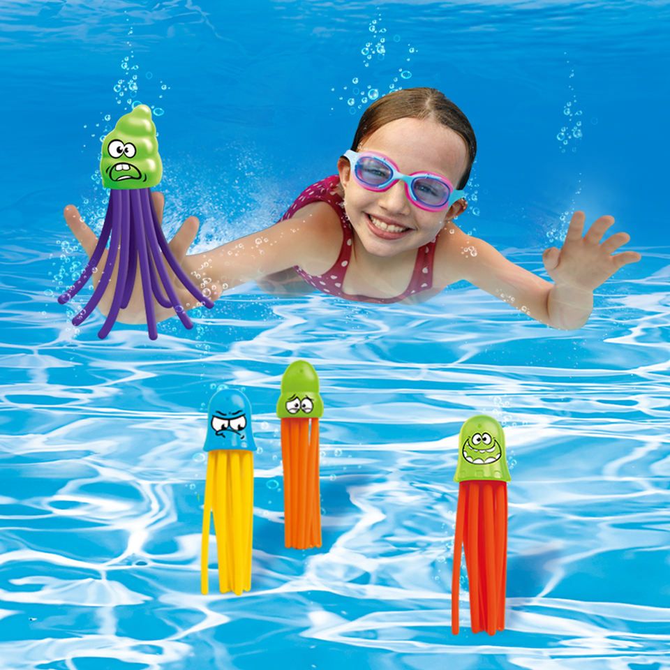 Summer Children's Diving Jellyfish Toy Octopus Swimming Pool Training Throwing Octopus Torpedo Bathing Play Toy