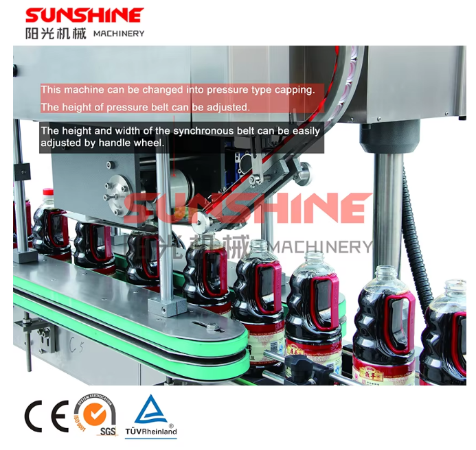 Automatic six heads round flat bottle capping machine straight line syrup oral liquid plastic glass bottle screw capping machine