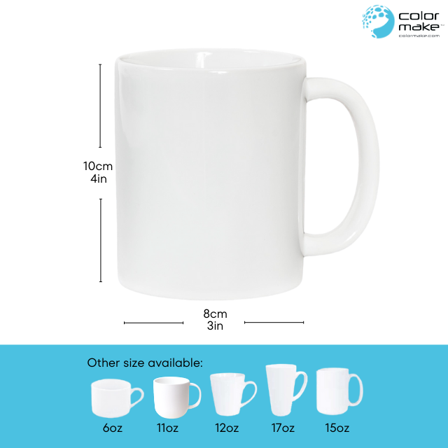 11oz White Mug for Sublimation Heat Transfer Grade AAA with FDA approved non-toxic polymer