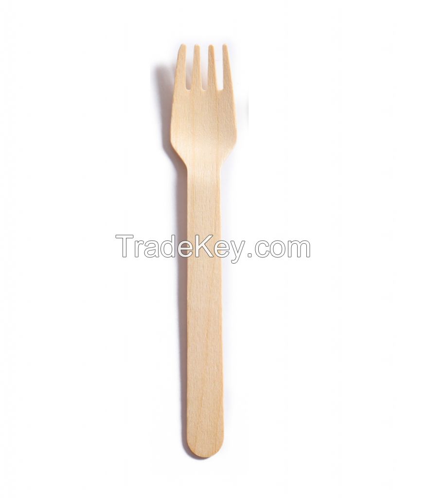 Wooden disposable forks