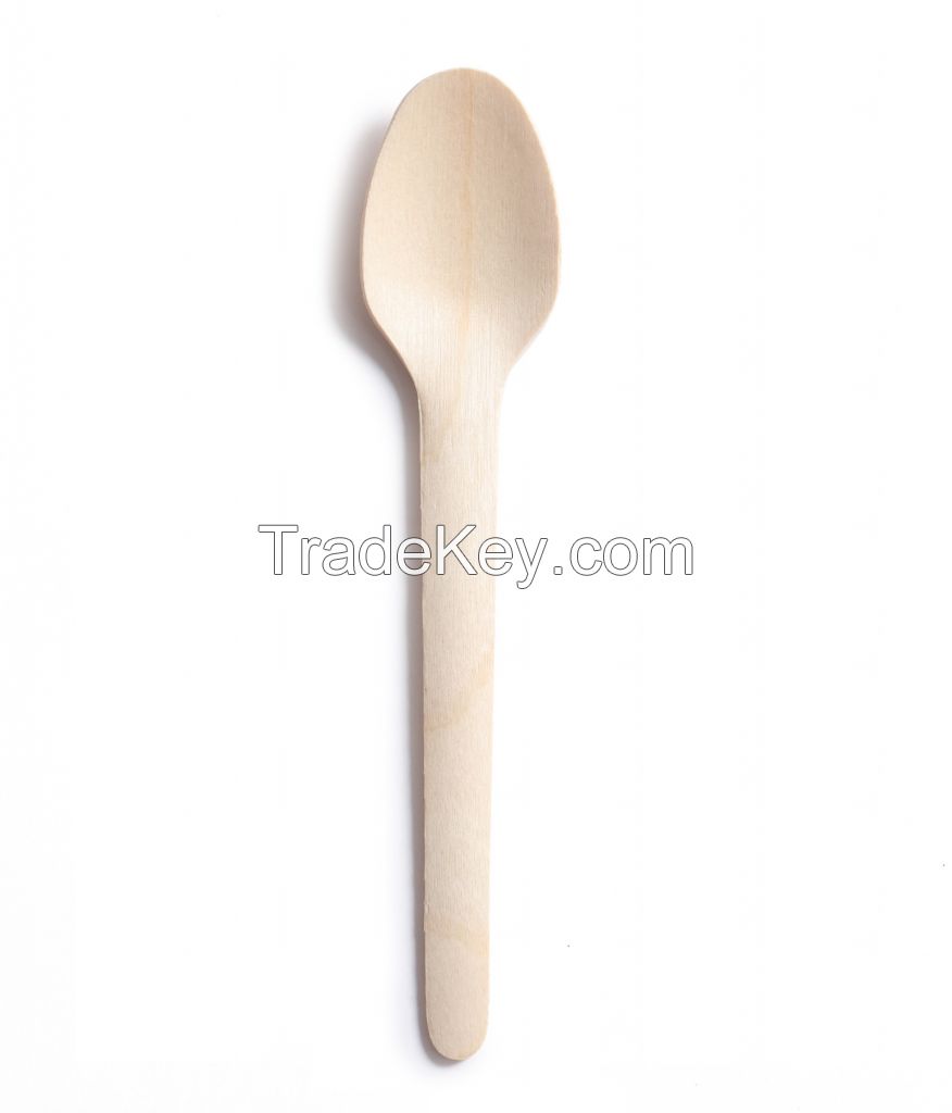 Wooden disposable spoon