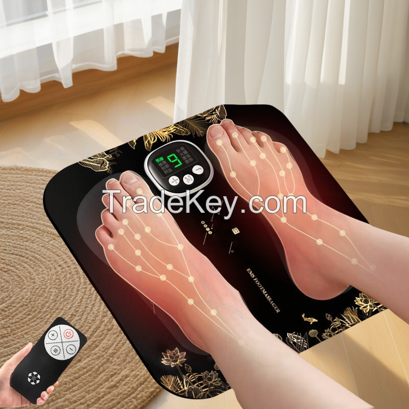 EMS foot massager electrical muscle stimulation bioelectric acupoints stimulator massage foot mat for neuropathy, varicose veins, plantar fasciitis, swollen feet, electrical muscle stimulation