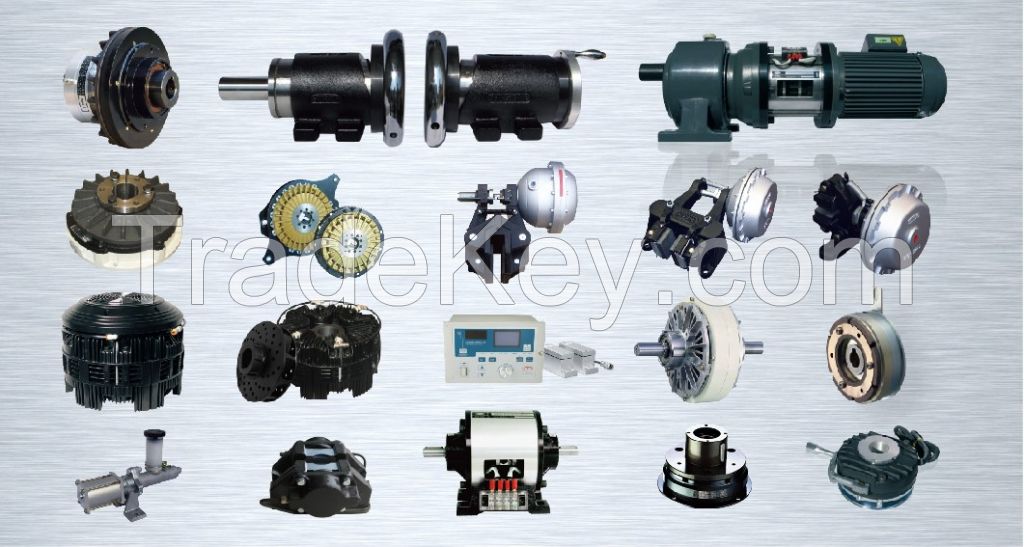 Pneumatic Brakes and Clutches Electromagnetic Brakes and Clutches Magnetic Powder Brakes and Clutches Air Expanding shafts and safety chucks