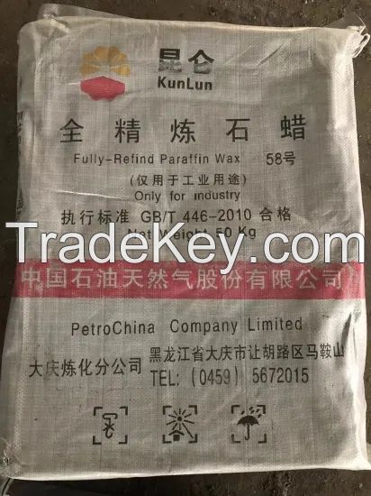 Supply Kunlun Brand Fully Refined Paraffin Wax52/54/56/58/60/62 /64 CAS 8002-74-0