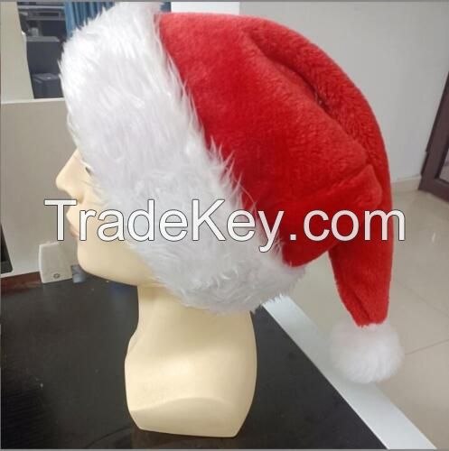 Santa Hat Santa&#039;s Caps Christmas Hat Plush Red Holiday Adult Christmas