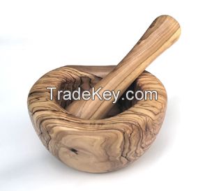 Olive Wood Rustic Mortar and Pestle