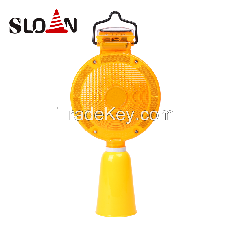 Solar Traffic Light Red Amber Traffic Cone Lighting Safety Barricade Warning