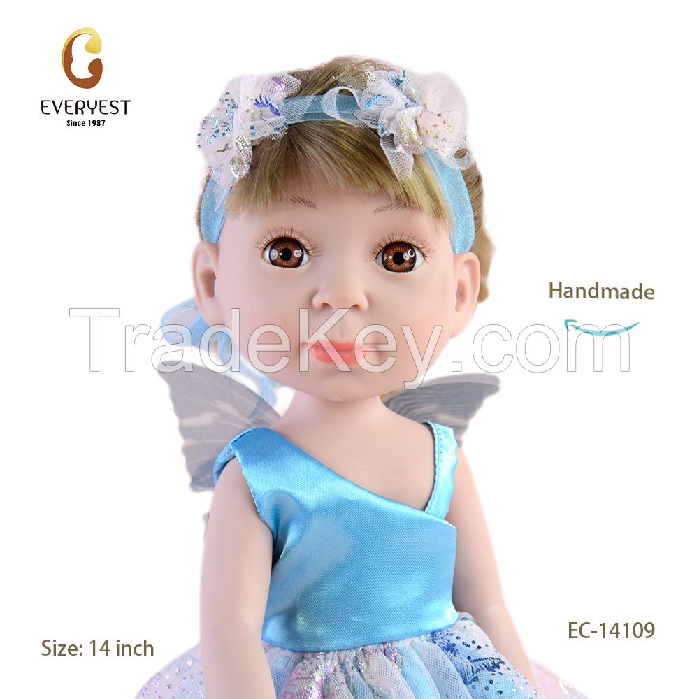 Customized 14 inch full vinyl girl doll