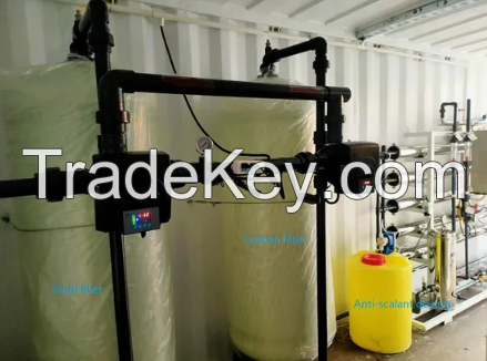 Containerised Seawater RO Sea Water  Desalination Plant containerized borehole well salt reverse osmosis  water treatment plant