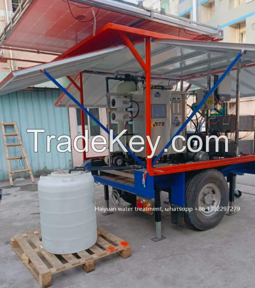 Solar power diesel generator tow truck water treatment Trailer car water treatment mobile water treatment trailer