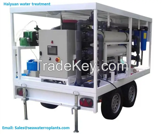 Vehicle mounted desalination plant water purification trailer water filtration mobile reverse osmosis water treatment on trailer