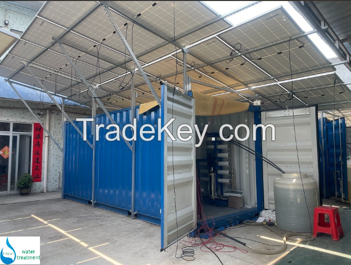 Solar Powered Mobile Containerized Swro Sea Water Seawater Desalination System RO Reverse Osmosis Drinking Water Treatment Plant