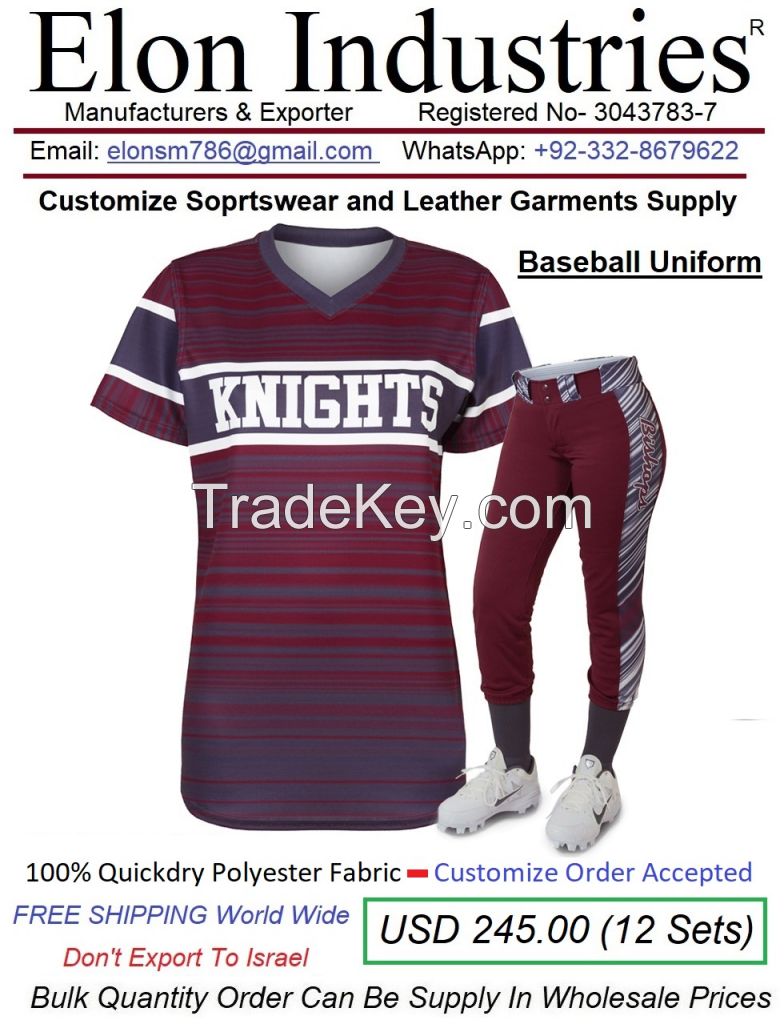 Sports Wear Baseballl Sports Team Uniform