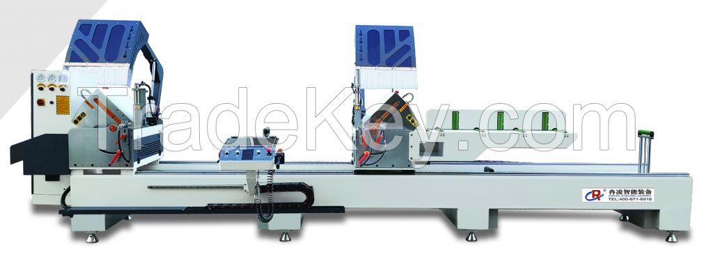 Automatic aluminium profile miter saw cnc double head cutting machine