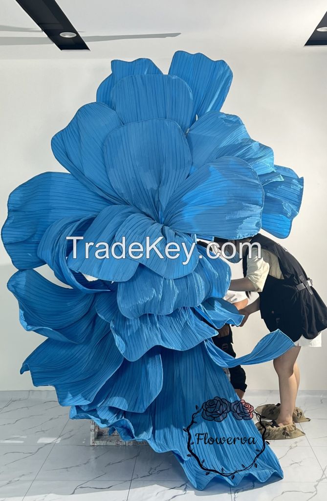 Flowerva Medium Blue Flowerva Pleated Decora