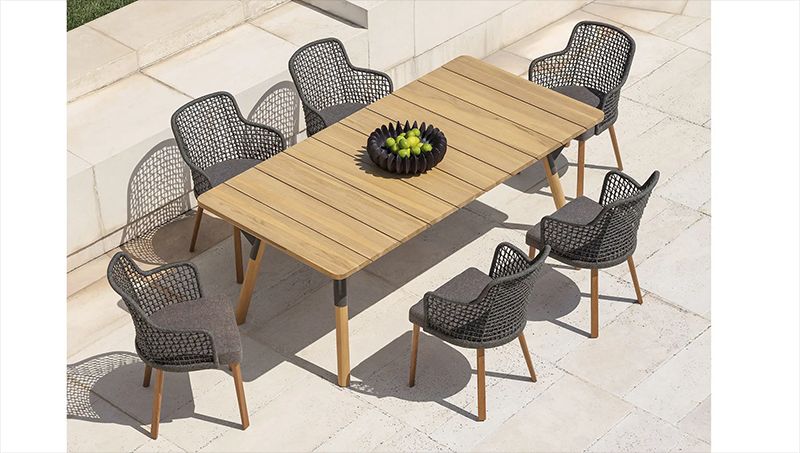 Modern Design Leisure Outdoor Furniture Dining Table Aluminum Garden Patio Luxury Dining Tables for Hotel Villa