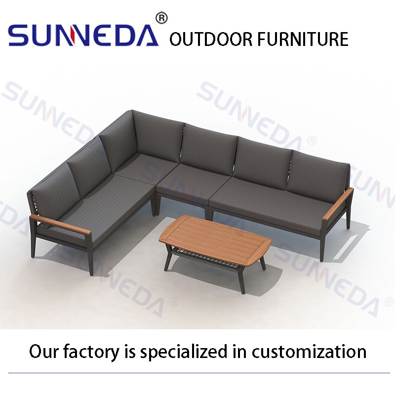 Leisure High End Customer Patio Furniture Nordic Garden Waterproof Sofa Outdoor Furniture Sofas Sets with Aluminum Table