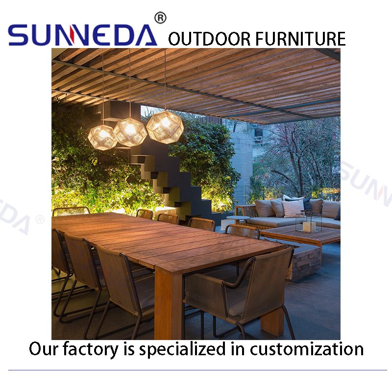 Walden New Hotel Dining Table Set Rectangle Room Table & 10-Seater Wooden Chair Set