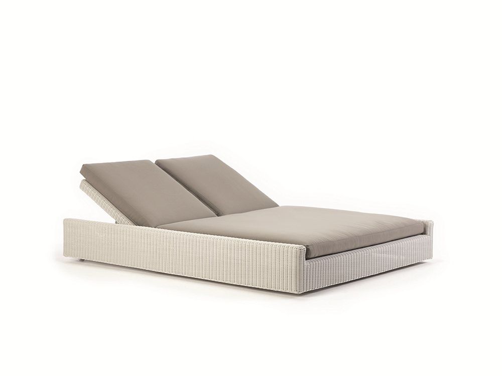 Outdoor Twins Chaise Lounge Chair Aluminium Garden Poolside Double Chaise Sun Lounger