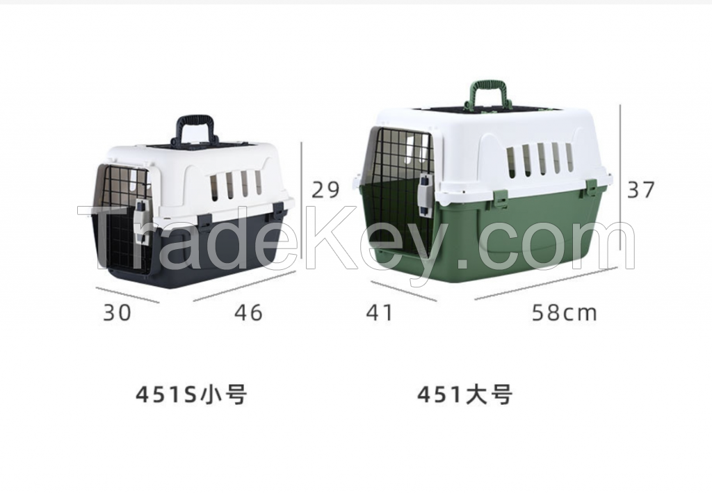 2024 Cheap Durable Metal Door PP Materiel Large Pet Dog Air Travel Box Heavy-Duty Pet Carrier Case