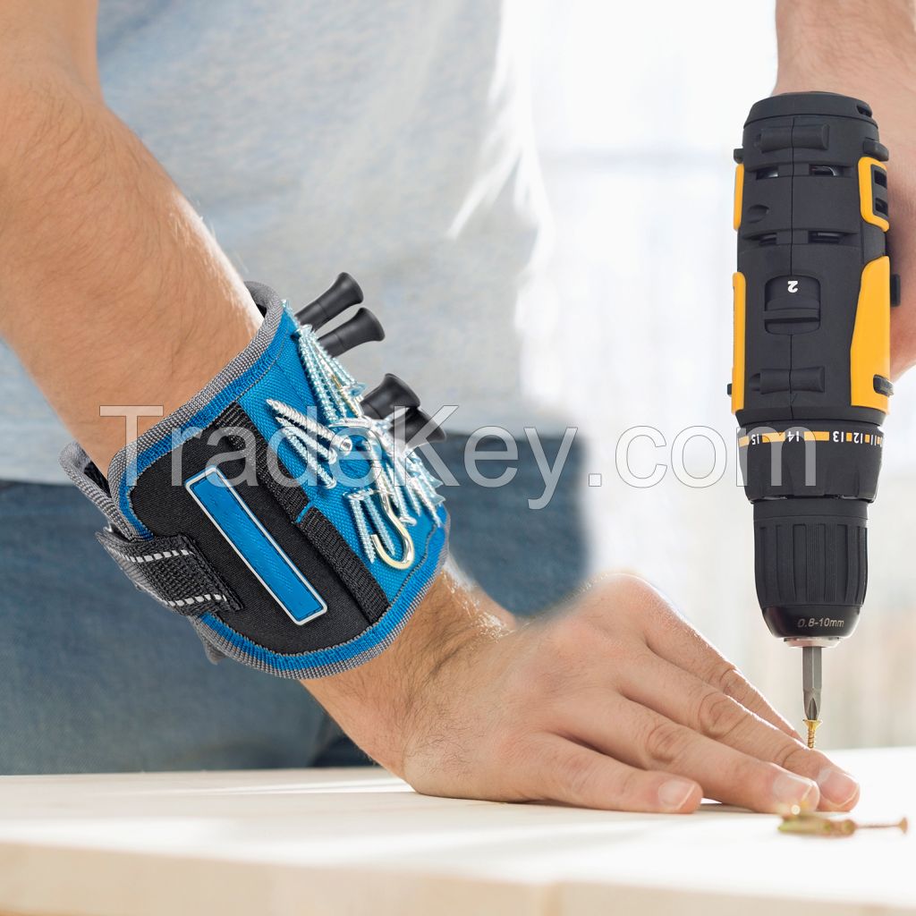 Factory Direct Sale Carpenter Magnetic Wristband Wrist Holder for Holding Screw Nails Bit Tools