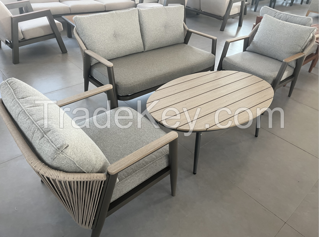 Aluminum rope sofa set of 4