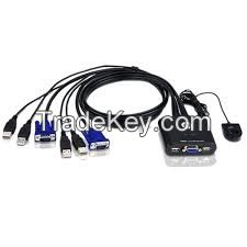 ATEN CS22U 2-Port USB VGA Cable KVM Switch with Remote Port Selector