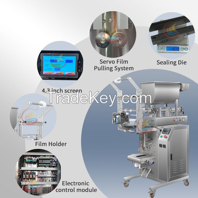 PLC System Liquid Paste Filling Machine Automatic Pneumatic HoneyTomato Sauce Ketchup Pouch Sachet Packing Packaging Machine