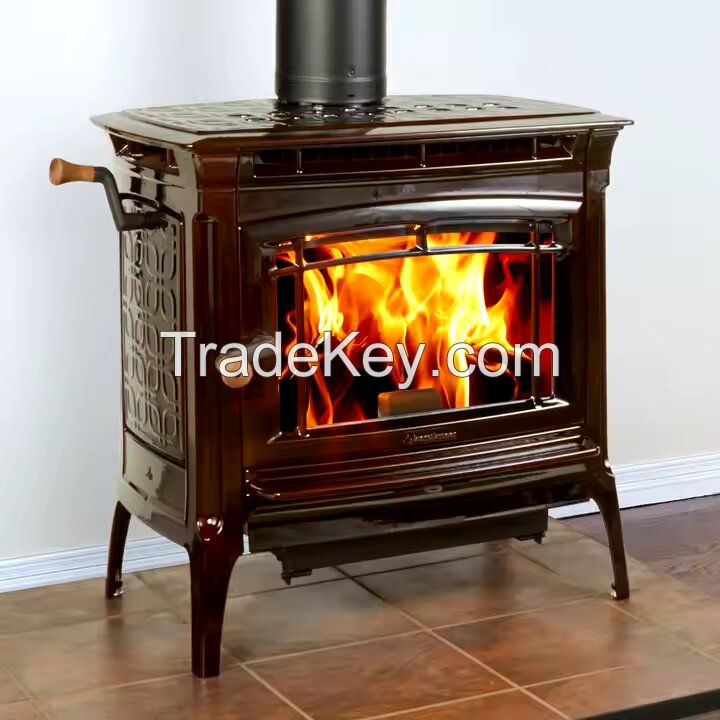 Affordable Home Black Indoor Freestanding Heating-Wood Pellet Heater Fireplace Stoves  Bedroom Furniture Set