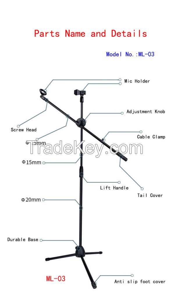 Yitesim ML-03 Professional Microphone Stand for Stage