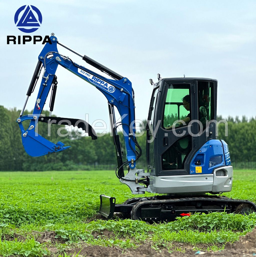 RIPPA Hydraulic Small Digger Earth-Moving Machinery Mini Excavator EPA Engine CE Approved Digging Machine