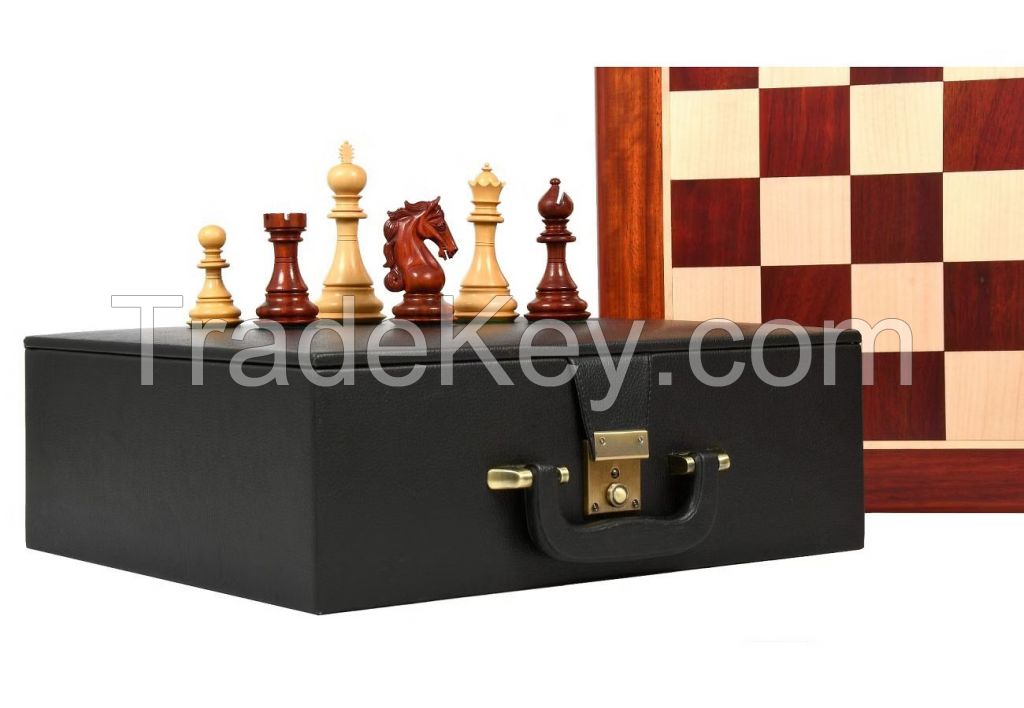 The Shera Staunton Chess Pieces V2.0 in Bud Rose/Boxwood - 4.4&quot; King with Board &amp; box