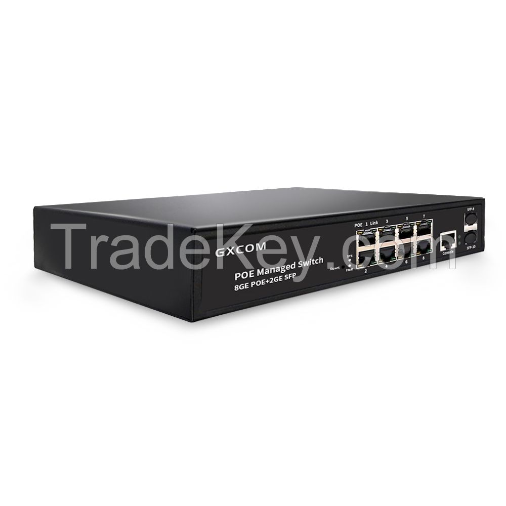 Factory Direct Full Gigabit 8 port PoE Switch with L2 management IEEE802.3AF/AT