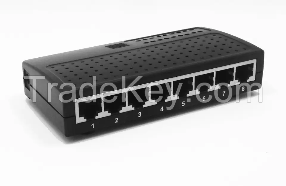 VLAN 8 port 10/100Mbps Rpoe Ethernet switch PCB 24V-48V reverse PoE switch board for ISP