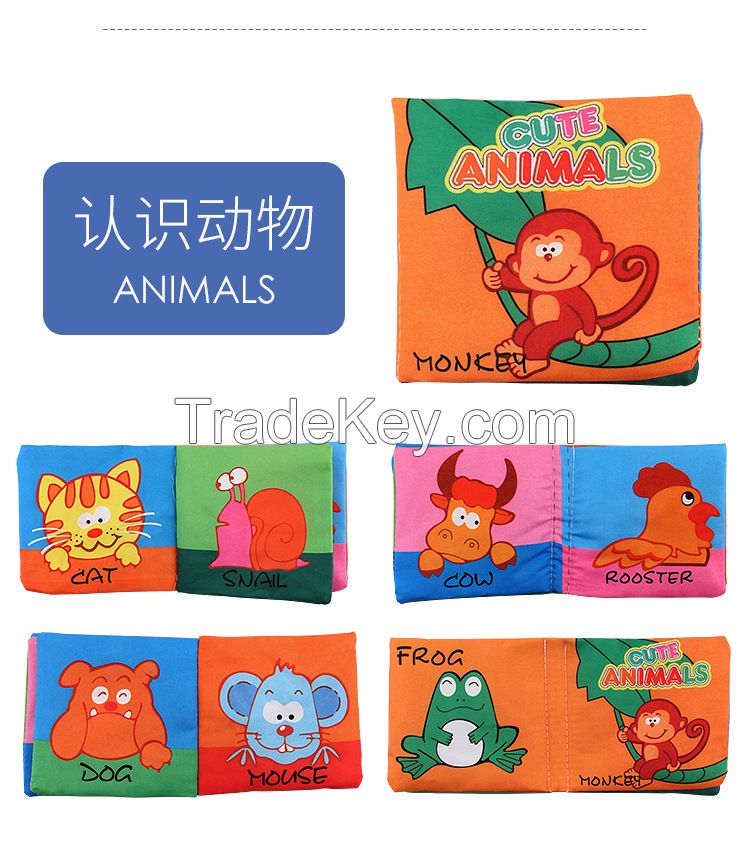 Baby Early Education Toys Palm Book Animal Digital Cognition Cloth Book