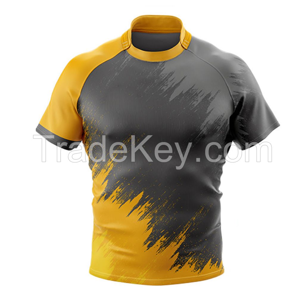 Dynamic Rugby Jersey || Sublimated Gold &amp; Black Rugby Jersey||