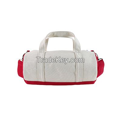 Heavy-Duty Canvas Travel Tote Bag - 20-35L Pure Cotton Duffle, Wet & Dry Separation Yoga Bag, with Ground Peg Storage