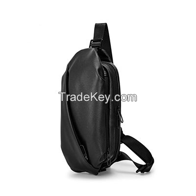 Genuine Leather Men's Chest Bag - Multi-Functional Crossbody Sling for Outdoor Cycling | Durable Waist and Shoulder Bag