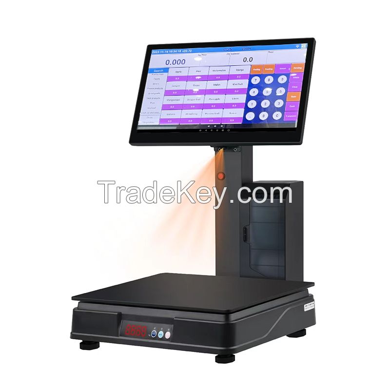 Integrated with POS Scale with Ai Camera Electronic Weighing Scale for Fresh Food Market