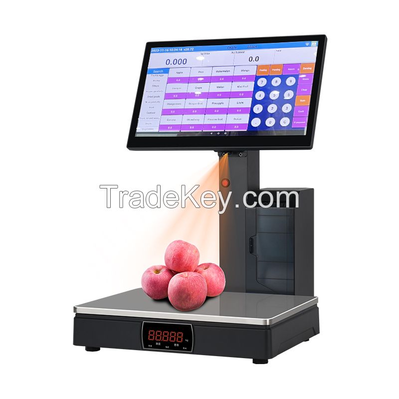 Integrated with POS Scale with Ai Camera Electronic Weighing Scale for Fresh Food Market