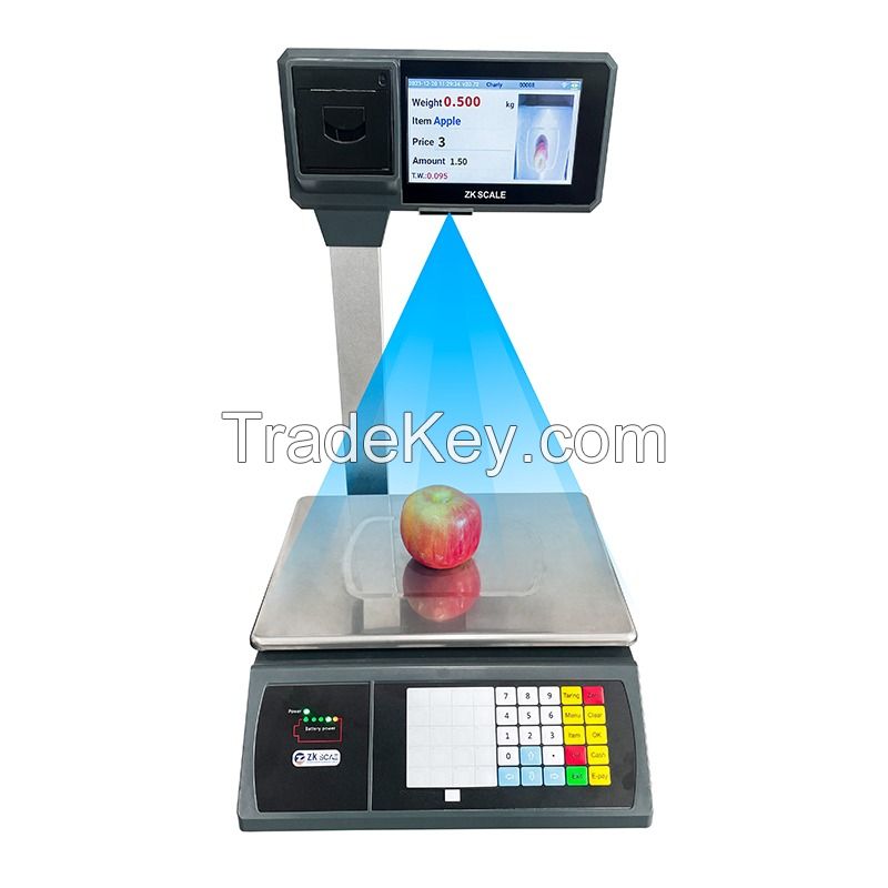 30kg Thermal Receipt Barcode Printing AI Weighing Scale with Android for Fruit Vegetable Meat Shop