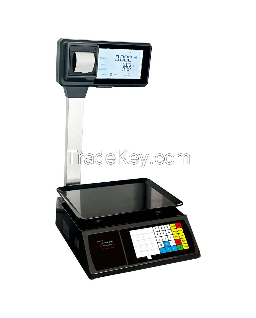 Retail Scale Price Computing Scale with Receipt Printing for Fresh Market Fruits Store Vegetable shop