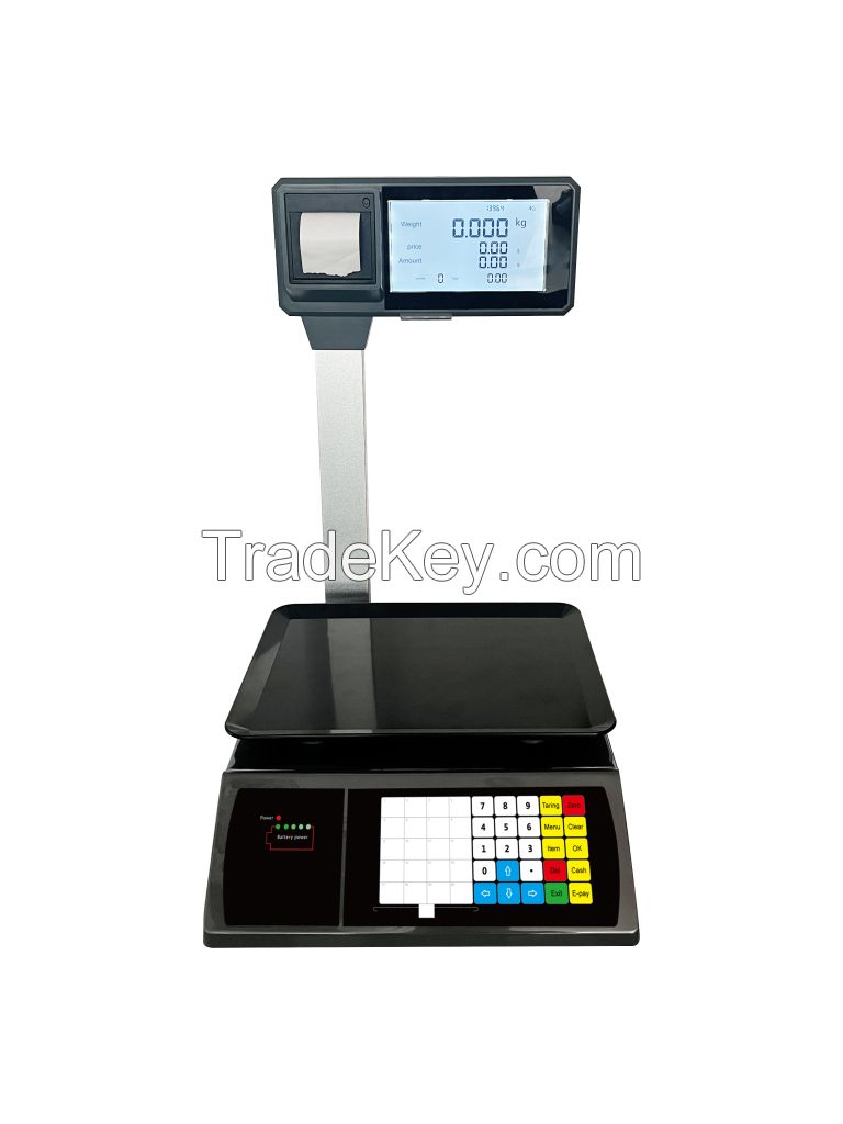 Retail Scale Price Computing Scale with Receipt Printing for Fresh Market Fruits Store Vegetable shop