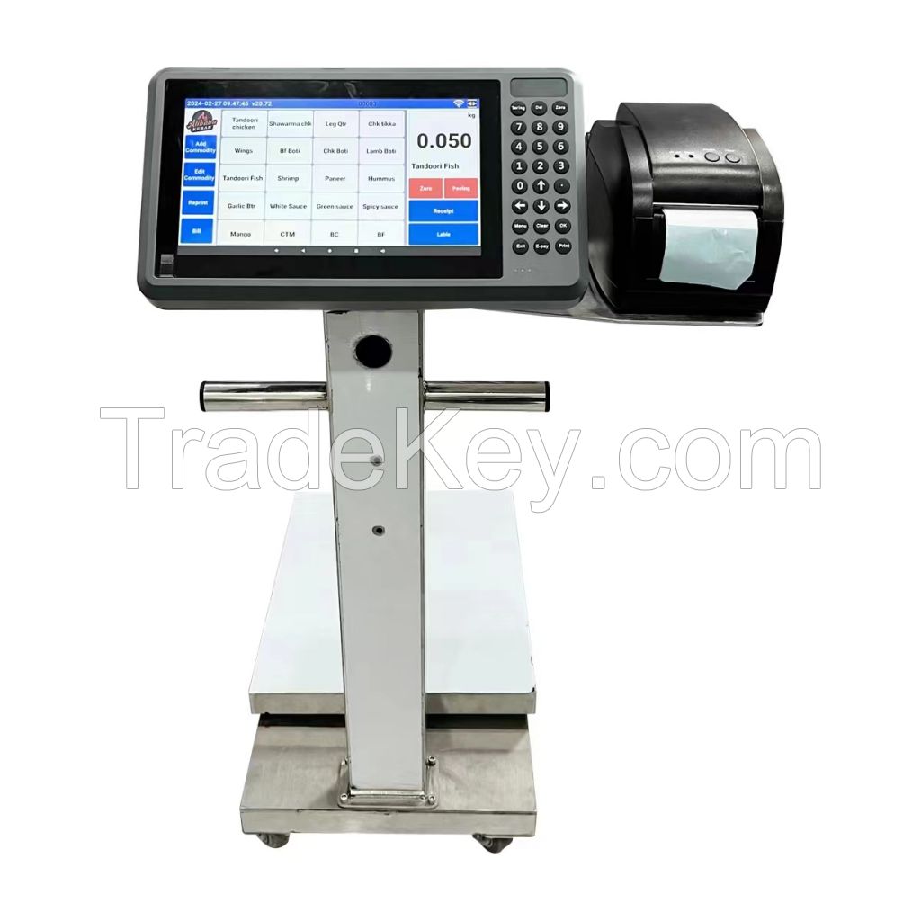 Built-in Receipt Printing Ai Camera Floor Scale Platform Scale Receiving goods for Vegetable Market Restaurant Canteen